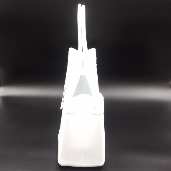 Great Bag Co. Designer Diamond White Rubber Tote Handbag Purse Rubber - Picture 2 of 16